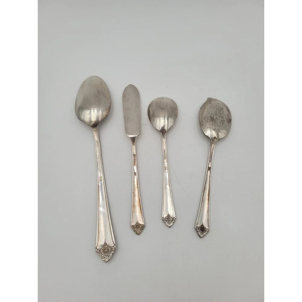 Rogers & Bro silverplate flatware Starlight Serving‎ Spoon Sugar Butter Jelly